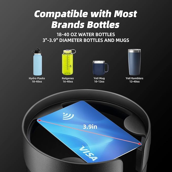 Car Cup Holder Expander Adapter with Adjustable Base