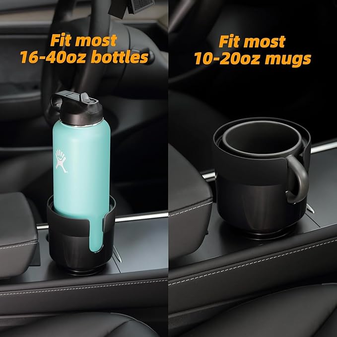 Car Cup Holder Expander Adapter with Adjustable Base