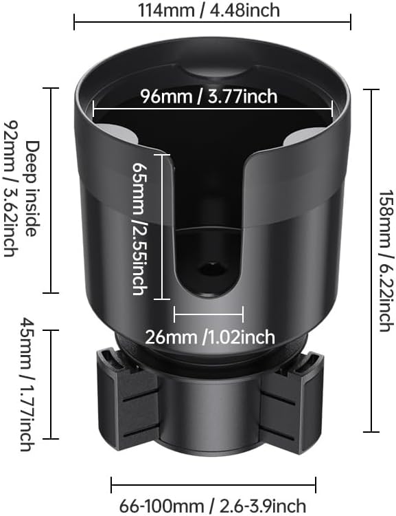 Car Cup Holder Expander Adapter with Adjustable Base